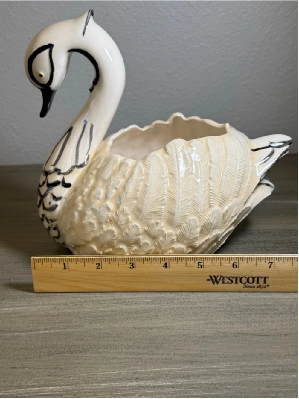 vintage ceramic swan planter trinket bowl